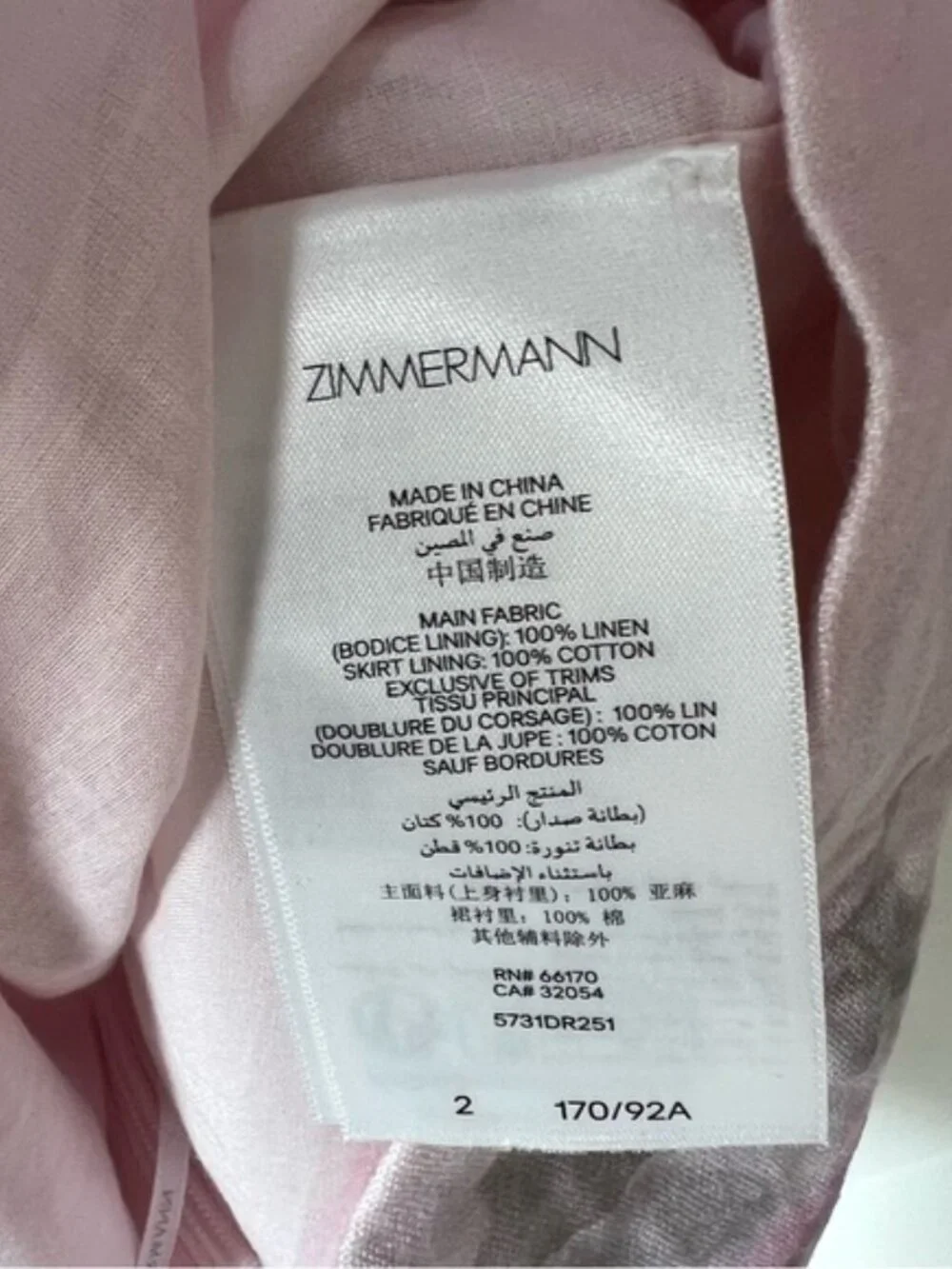 NWT Zimmermann Crush Frill Mini Dress in Pink Floral - Picture 10 of 11